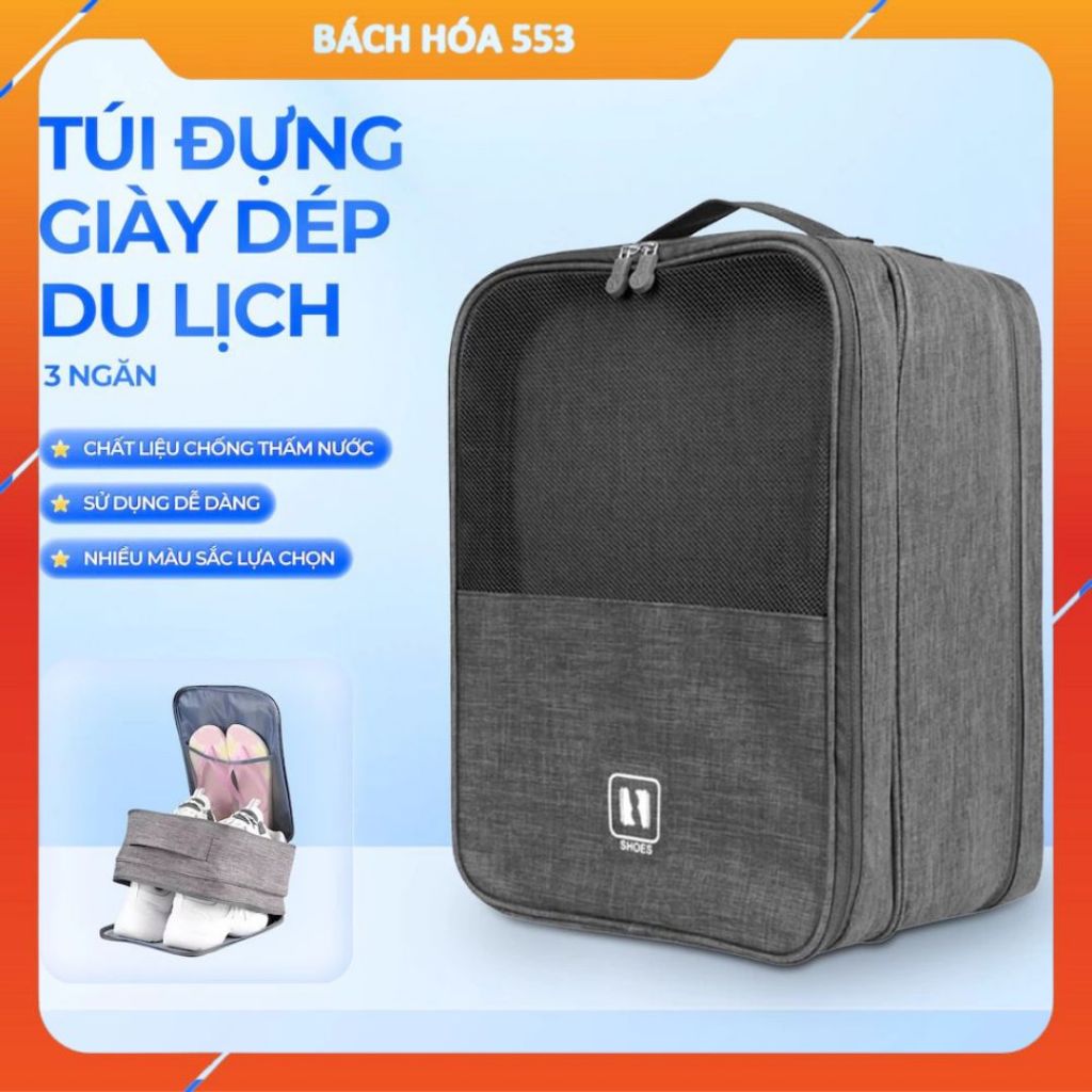 XIMO TDG04 กระเป๋าใส่รองเท้าสําหรับเดินทาง 3 ช่องกันน้ํา