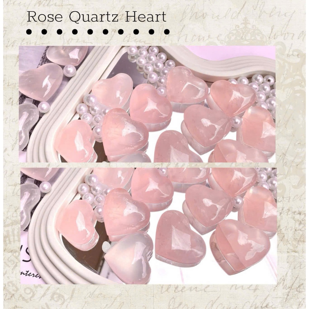 (Rose Quartz Heart) Mini Rose Quartz Heart THE GEM BY JEN