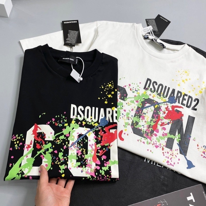 เสื้อเกล็ดสี Dsq icon 7 สี ผ้าคอตตอนเนื้อนุ่ม โปร่ง Hottrend 2025