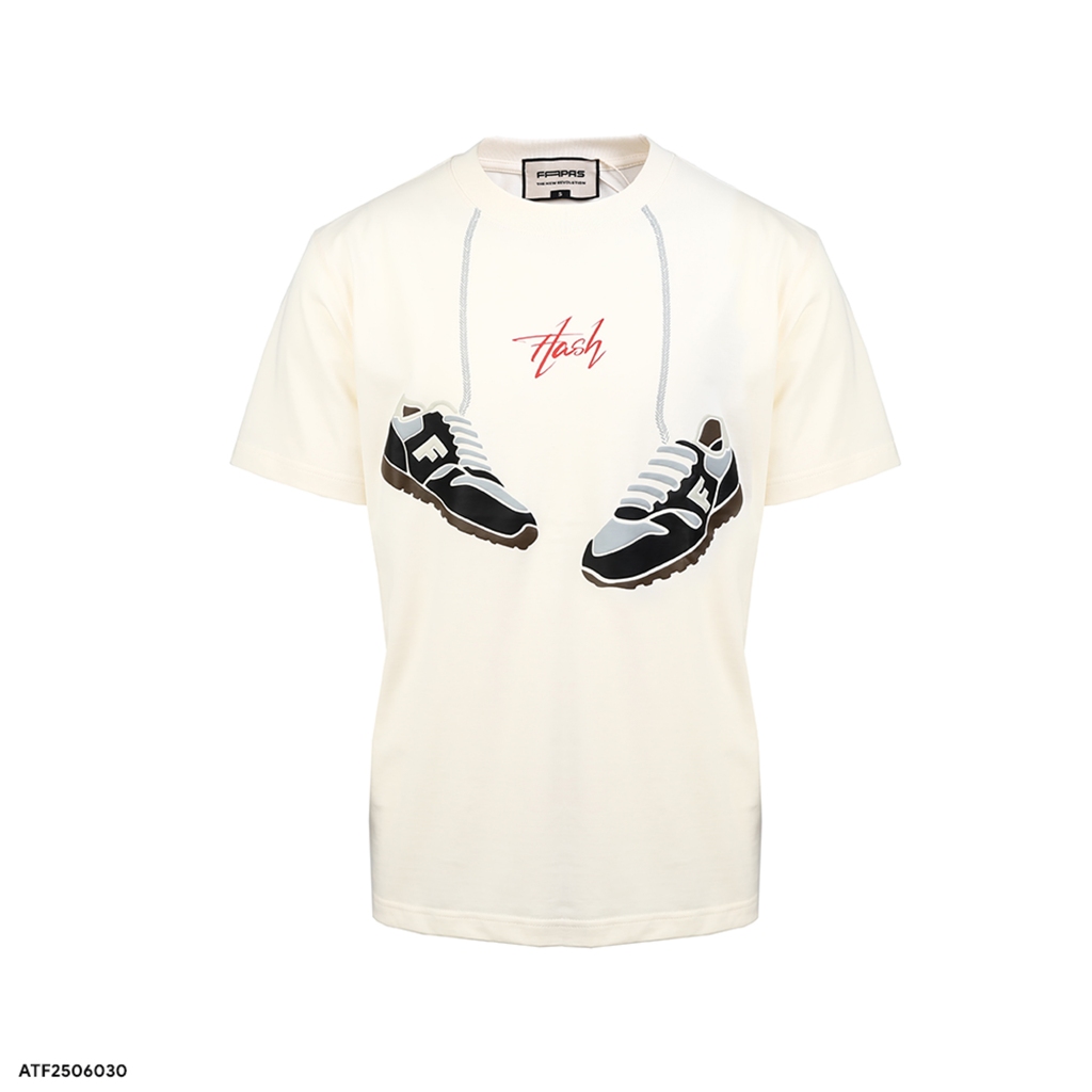 เสื้อยืด Fapas Relaxed Shoes ทําจากผ้าฝ้ายคุณภาพสูง นุ่ม โปร่ง ดูดซับเหงื่อได้ดี รู้สึกสบาย