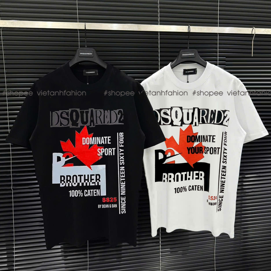 Dsq เสื้อยืด Dominate สําหรับผู้ชายและผู้หญิงแขนสั้น เสื้อยืด Dsq Dominate เป็นเทรนด์มาแรงล่าสุดสําห