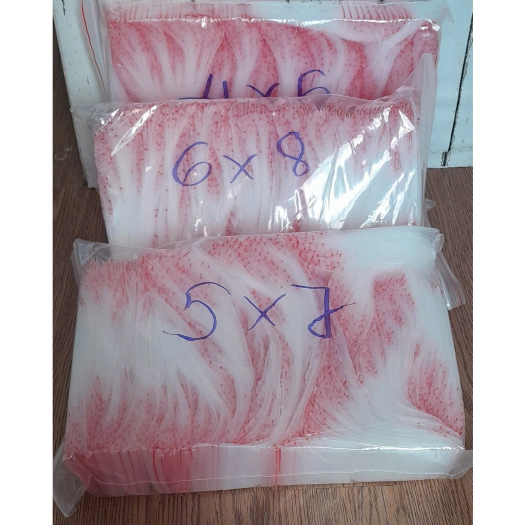 ถุงซิปด้ายแดงเล็ก 4x6, 5x7, 6x8, 7x10, 8x12 ถุงซิปอย่างดี-หนา-สินค้าสวย-เหมือนรูป