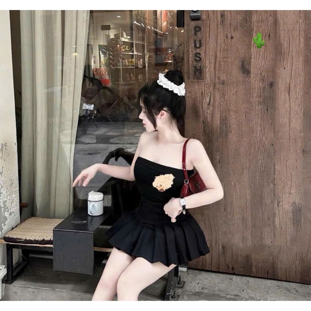 ชุดเสื้อกล้าม+กระโปรงเทนนิสน่ารัก - รูปที่ 3