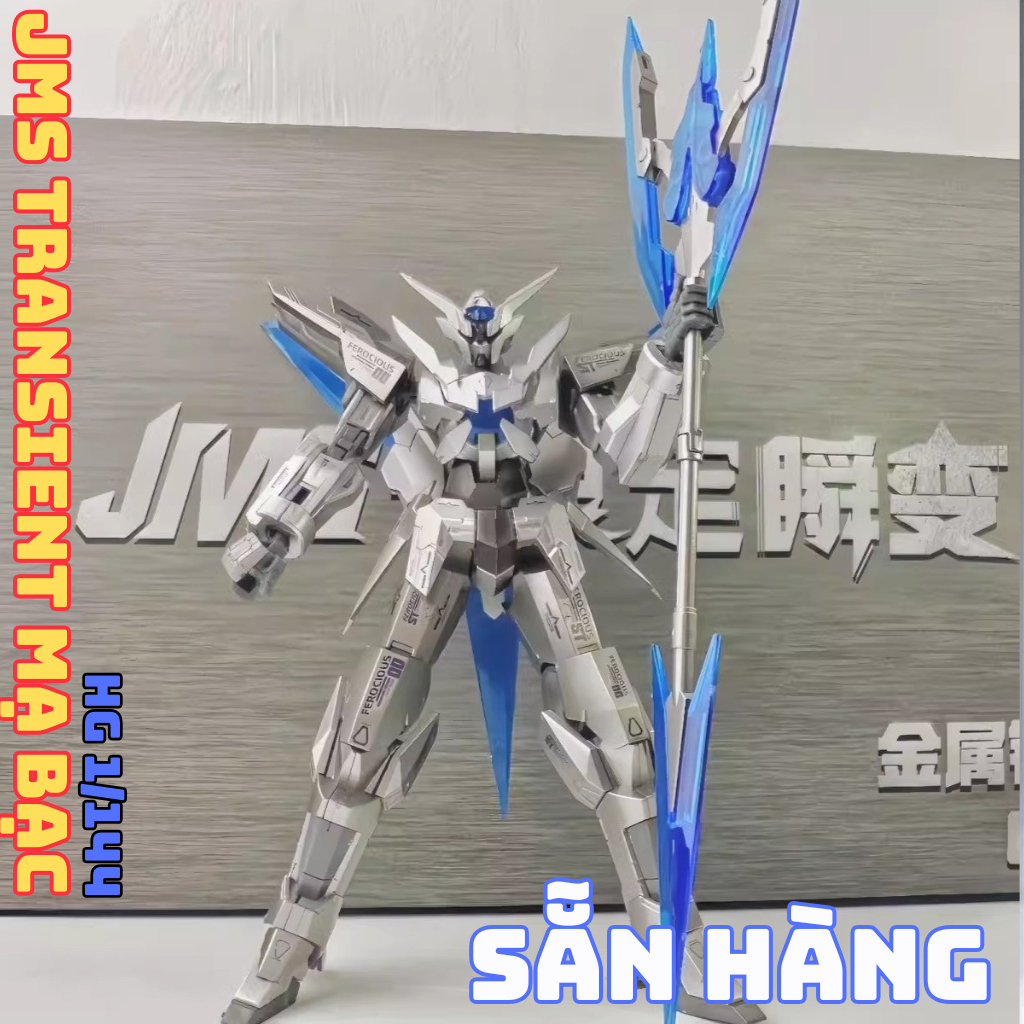 [SOLD STOCK] Silver Plated JMS Transient Assembly Model, 1/144 HG (ฟรีฐานและ Decan)