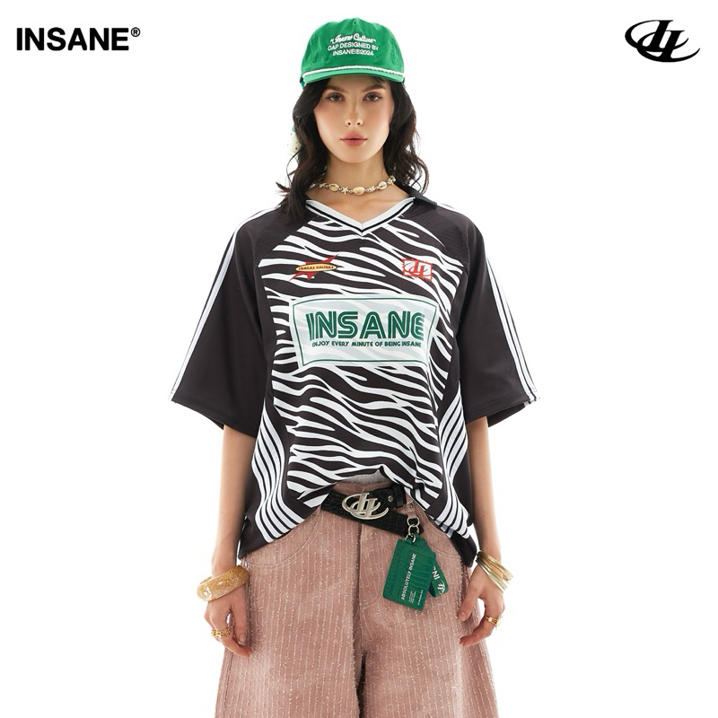 InsaneCl ZEBRA JERSEY Form Oversize Unisex Poly Fabric 2 Leather Jersey