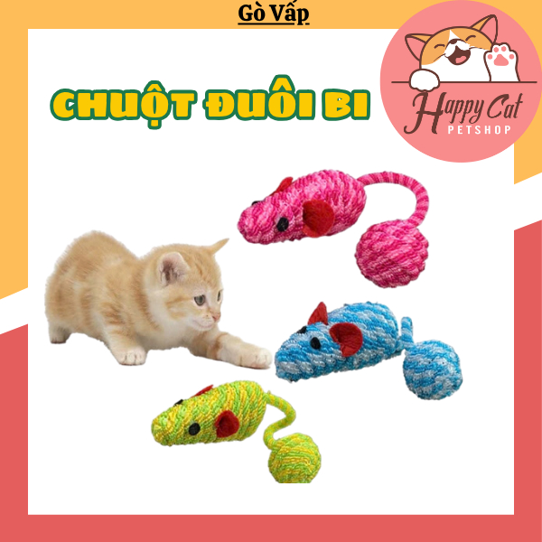 Combo of 2 Ball Tail Rope Rats - Chasing ของเล่นสําหรับแมว - Happy Cat - Happy Cat