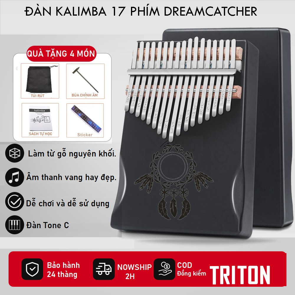 DREAMCATCHER ALSKA KALIMBA - 17, 21, 34 MONOPOLY WOODEN KEYS - ฟรี 4 อุปกรณ์เสริม ASK12