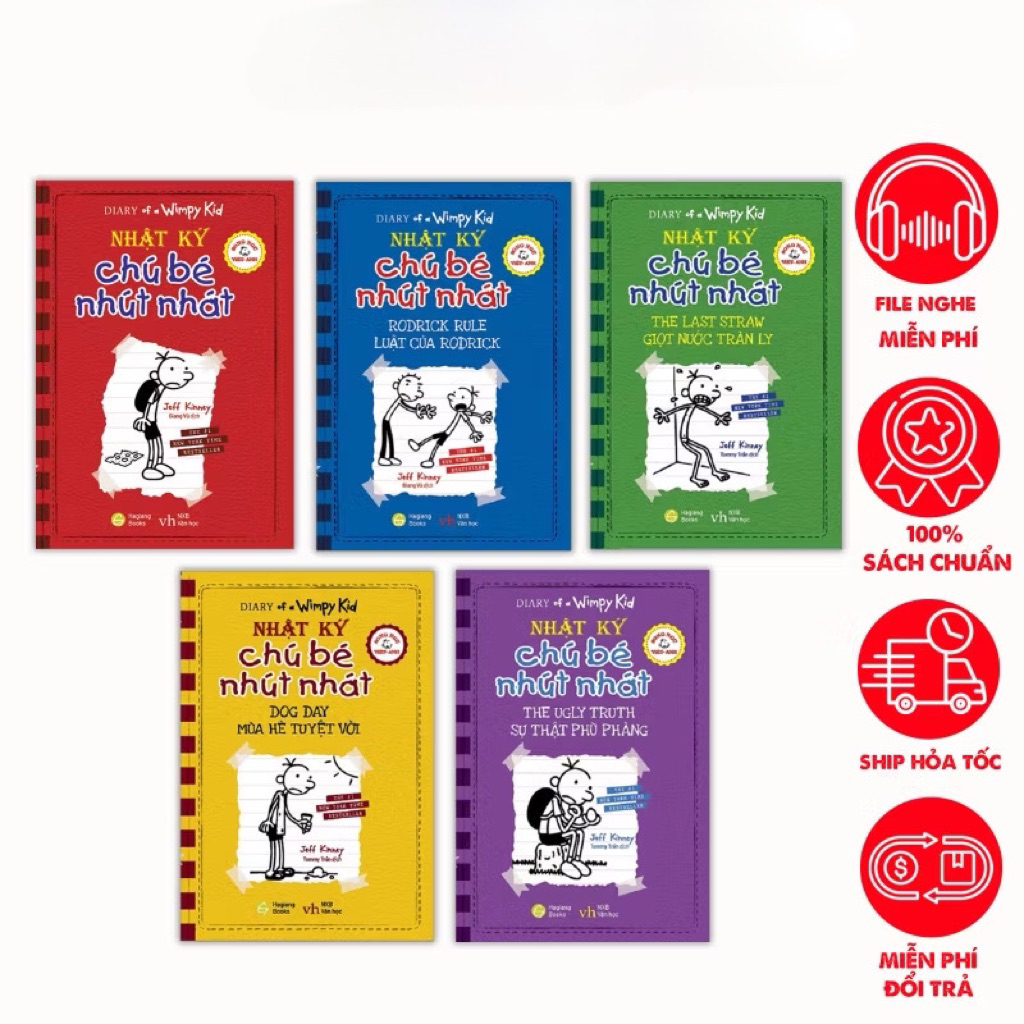 Combo เล่ม 1-5 Diary of a Wimpy Kid ฉบับเวียดนาม Diary of a Wimpy Kid