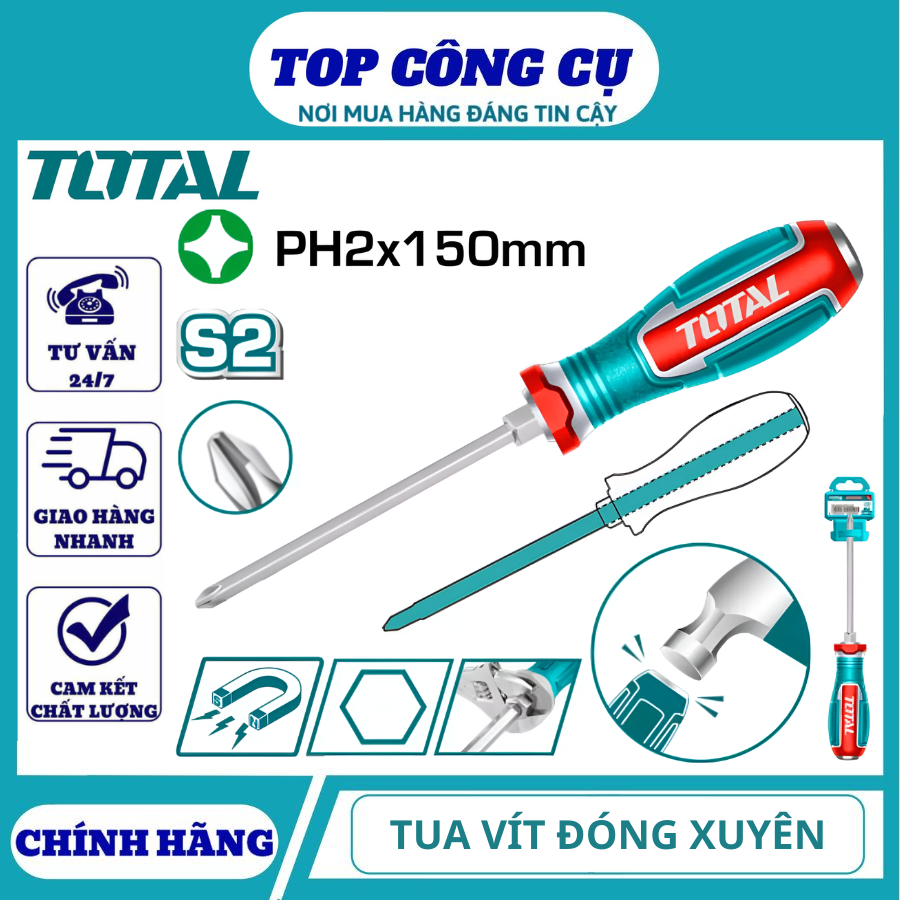 TOTAL TOTAL TOTAL ไขควงผ่าอบ PH2x150mm TGTPH2150