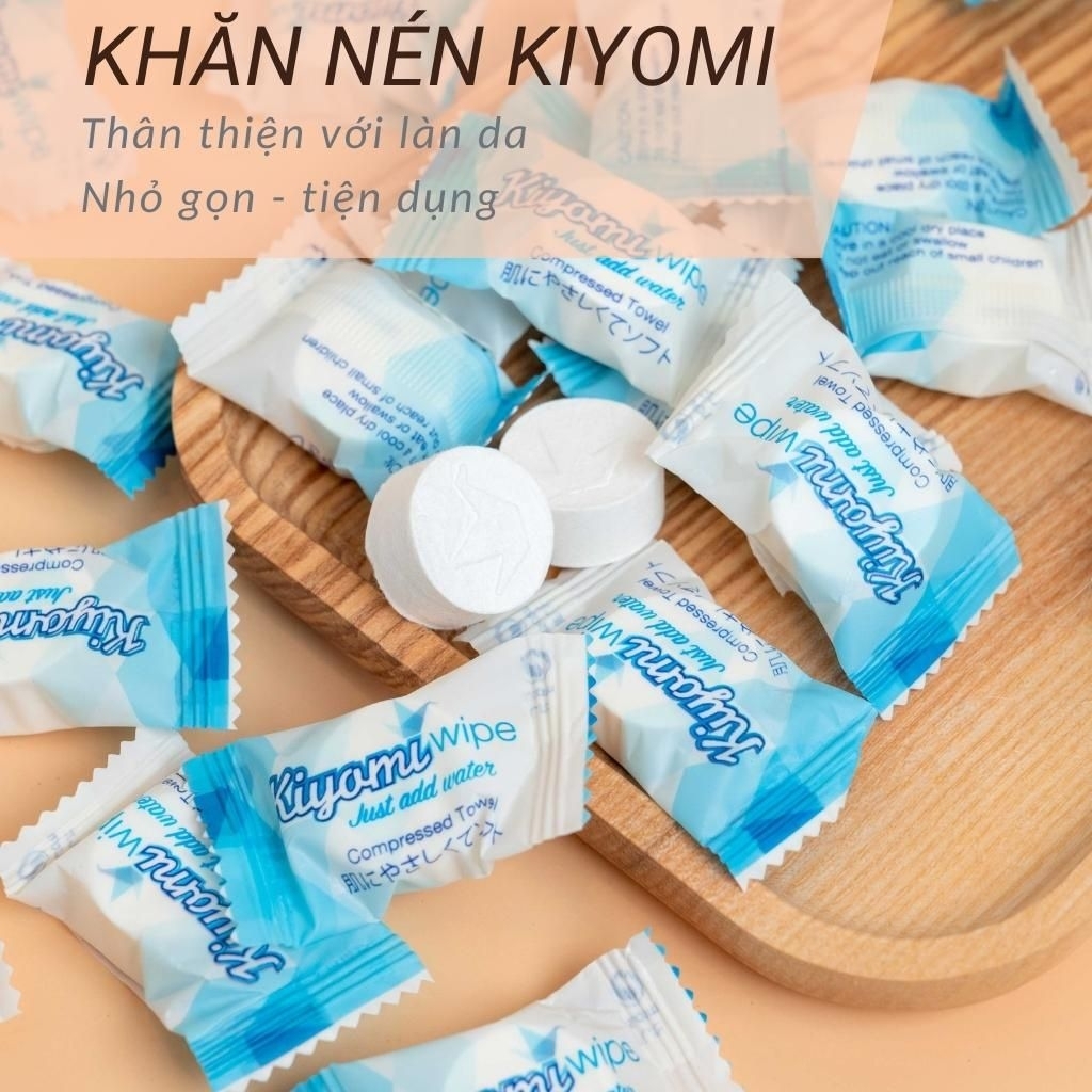 KIYOMI ผ้าขนหนูอัดพรีเมี่ยม 100 เม็ด