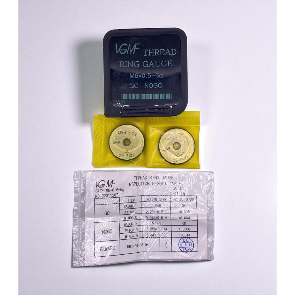 M6x0.5, M6x0.75, M6x1 - 6g – GO/NOGO – Ring Gauge ควบคุมเกลียวนอก - ยี่ห้อ VGMF - การดูแลแหวน