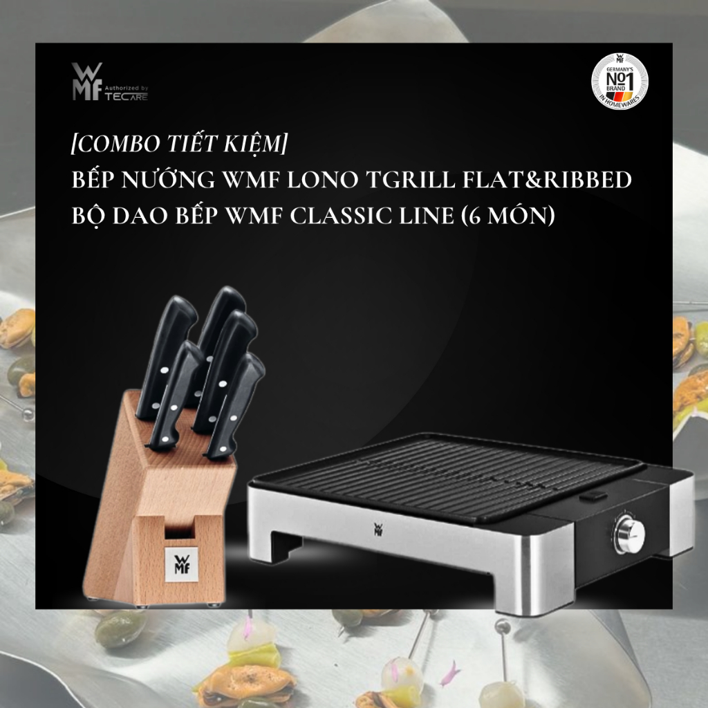 WMF (Combo) WMF LONO เตาย่างแบนและจั๊ม & ชุดมีดทําครัว WMF CLASSIC LINE (6 ชิ้น)