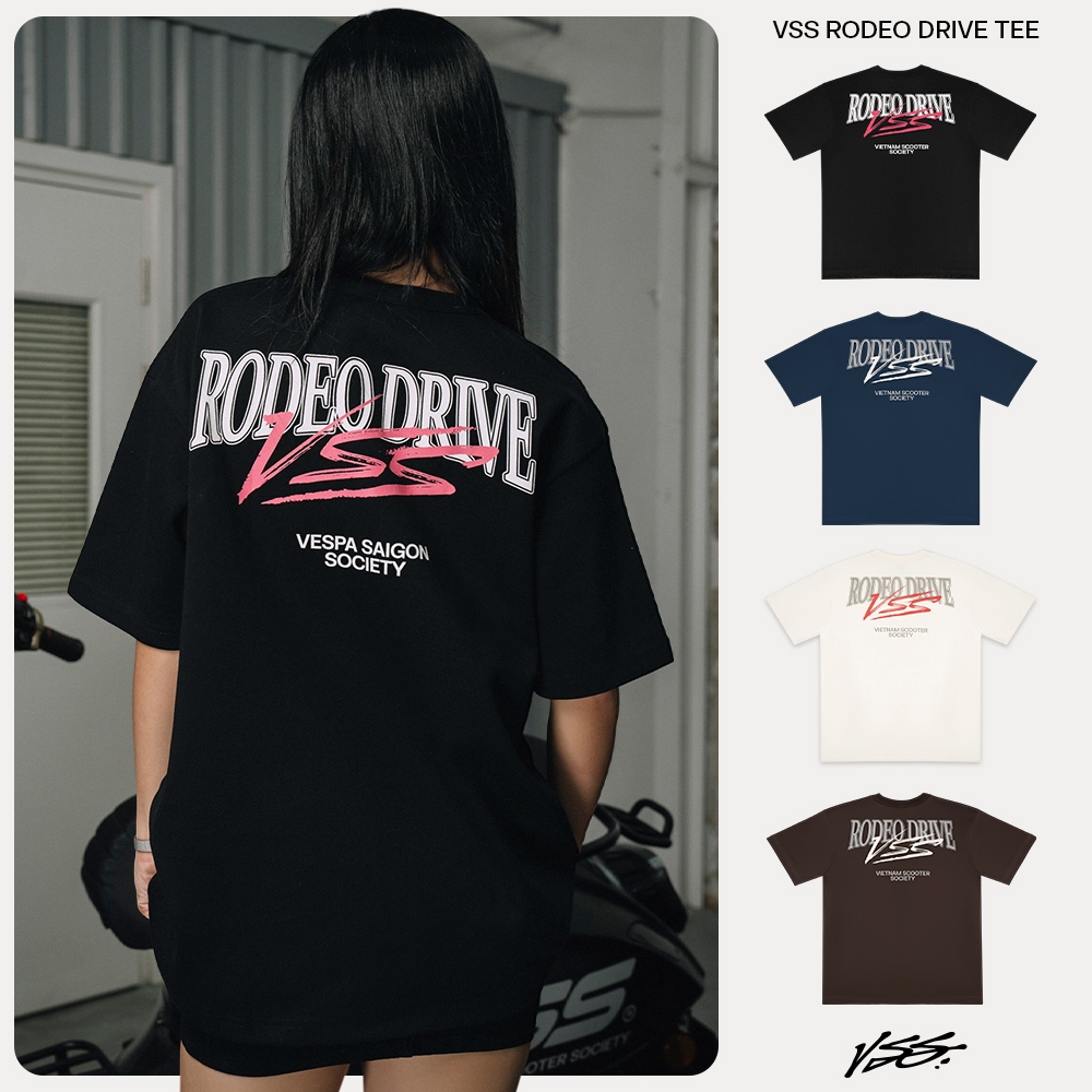 เสื้อยืดผู้ชายและผู้หญิง VSS ของแท้ ผ้าคอตตอน 2 ทาง นุ่ม หลวม Format พิมพ์ผ้าไหมส่วนบุคคล 4 สี - VAT