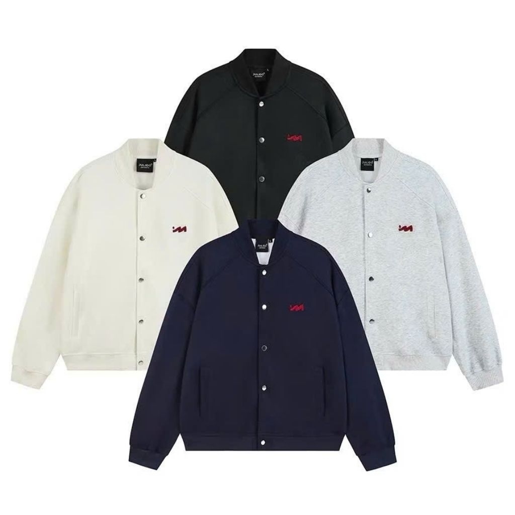 Bomber Jacket สําหรับผู้ชายและผู้หญิงใน 2 ขนแกะหนังปักโลโก้ M Super Fashion P