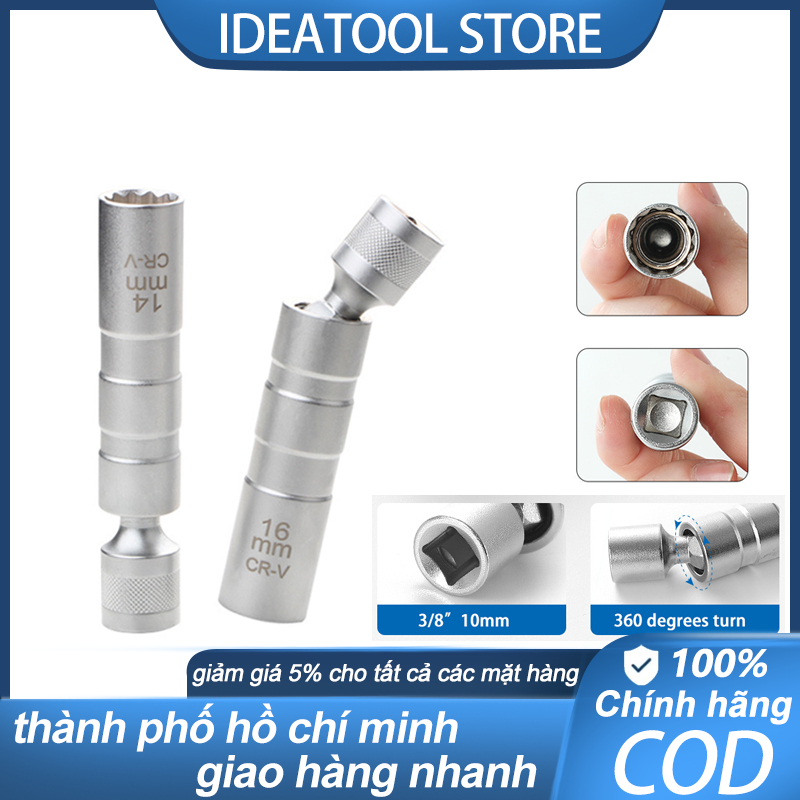 ประแจกระบอกหัวเทียน 3/8" - ข้อต่อแม่เหล็ก 12 จุด CR-โวลต์ 14-16มม