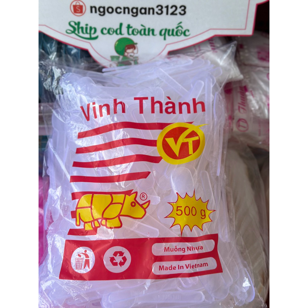 [ขายส่ง] 10KG SINGLE-USE CLEAR PLASTIC SPOON - YOGURT, STICKY, ANNA COTTA SPOON,...