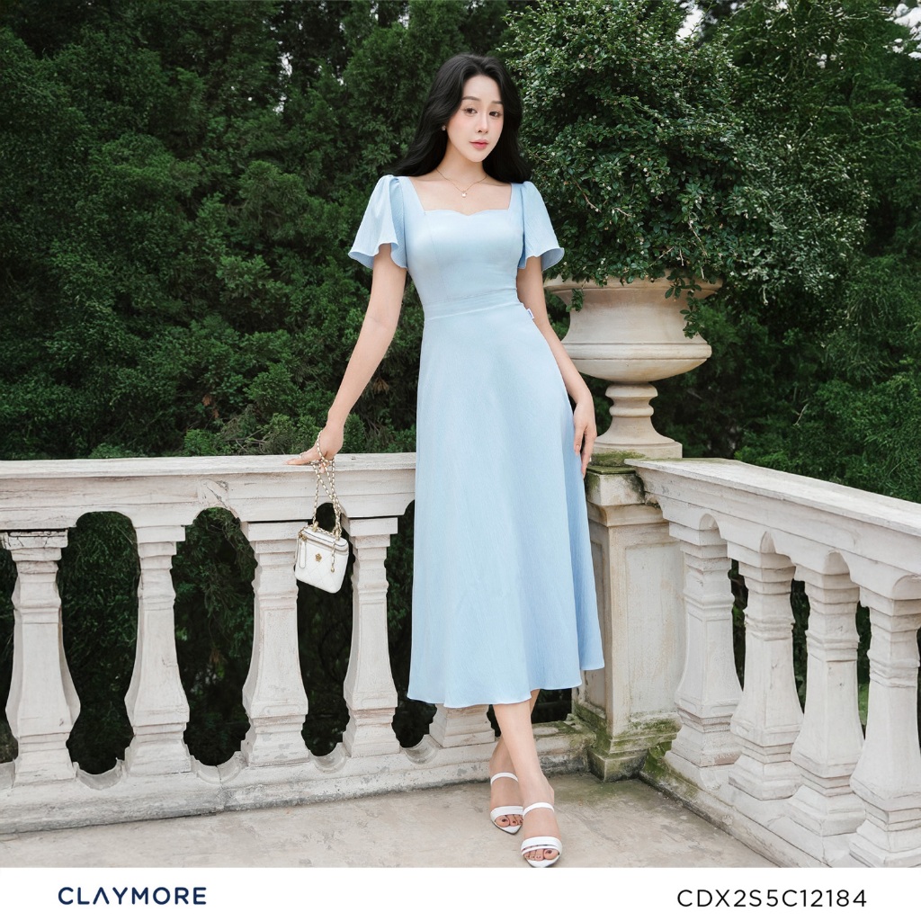 ชุดเดรสคอเหลี่ยมผู้หญิงหรูหราพร้อมปีกนางฟ้า CLAYMORE MS CDX2S5C12184 ชุดเดรสสตรีทสํานักงานของผู้หญิง