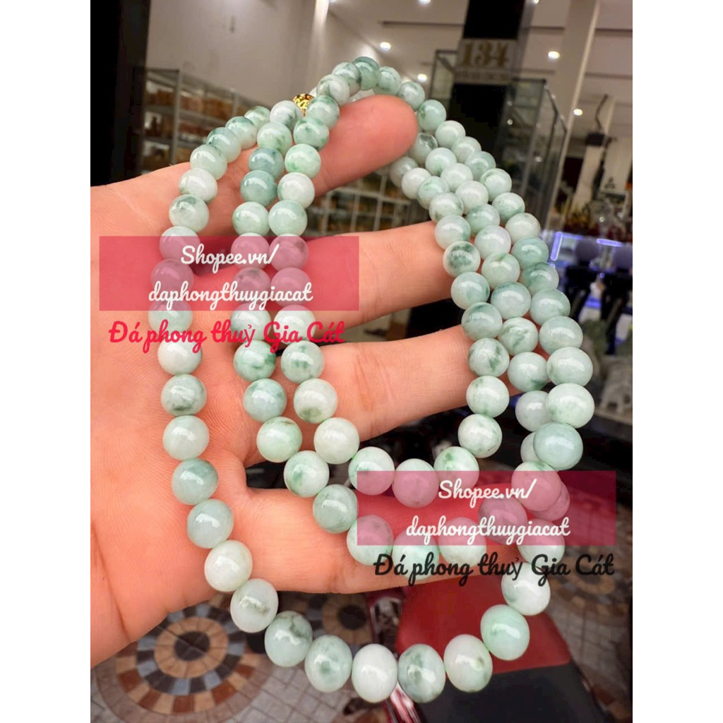 Jadite Jade Bracelet Chain 5A Flying Flower ขนาด 8mm Svip Inspected Goods