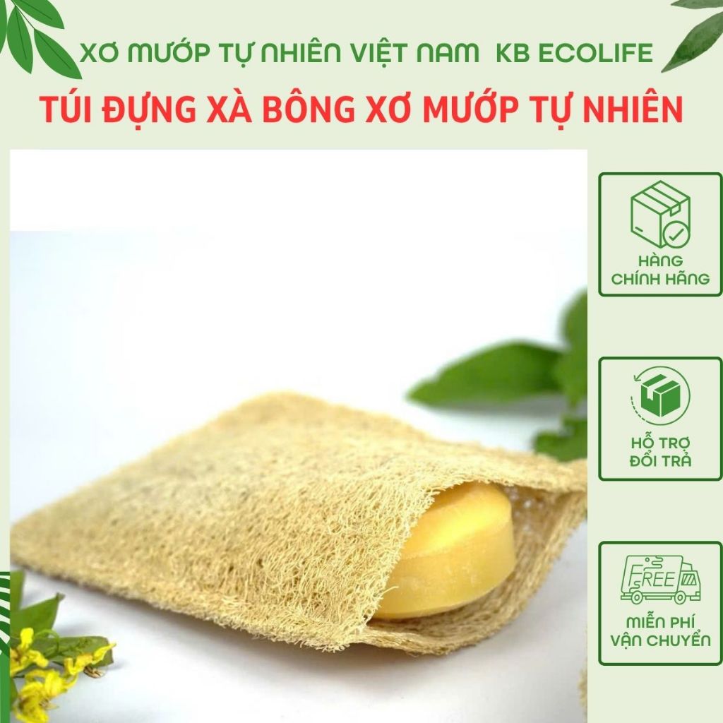 KB Ecolife ถุงสบู่ขัดผิวรังบวบธรรมชาติ