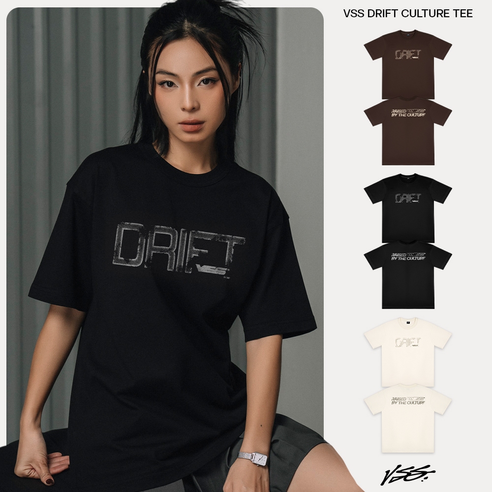 เสื้อยืดผู้ชายและผู้หญิง VSS ของแท้ ผ้าคอตตอน 2 ทางเนื้อนุ่ม ปลายแขนหลวม พิมพ์พื้นฐานส่วนบุคคล - VAT