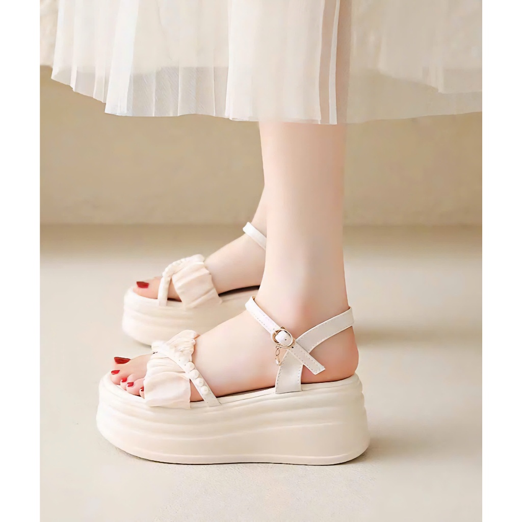 SUPER SMOOTH 7CM JADE CROSS-SANDAL รองเท้าแตะคุณภาพสูงผลิตภัณฑ์ tcn1