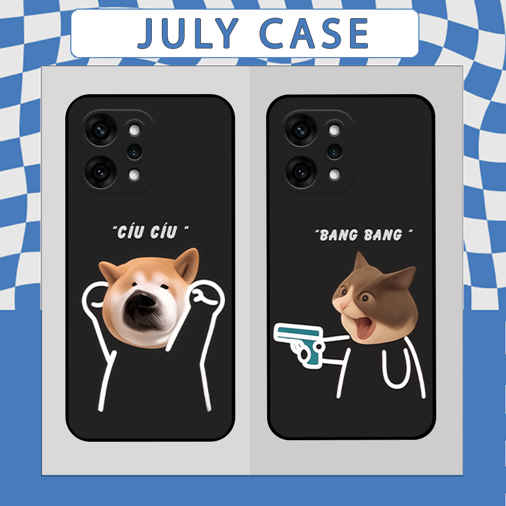 เคสสําหรับ Oppo Reno14 F, Reno 14 Pro, Reno14 พิมพ์ด้วย FUNNY, แมวและสุนัขขนาดใหญ่น่ารัก