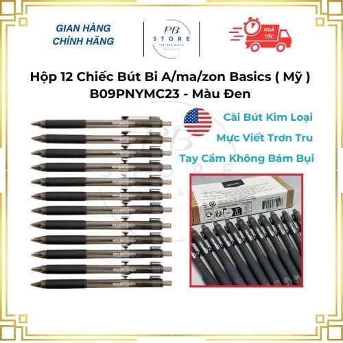 (กล่อง 12 ชิ้น) ปากกาลูกลื่น Zon Basics (USA) B09PNYMC23 - สีดํา