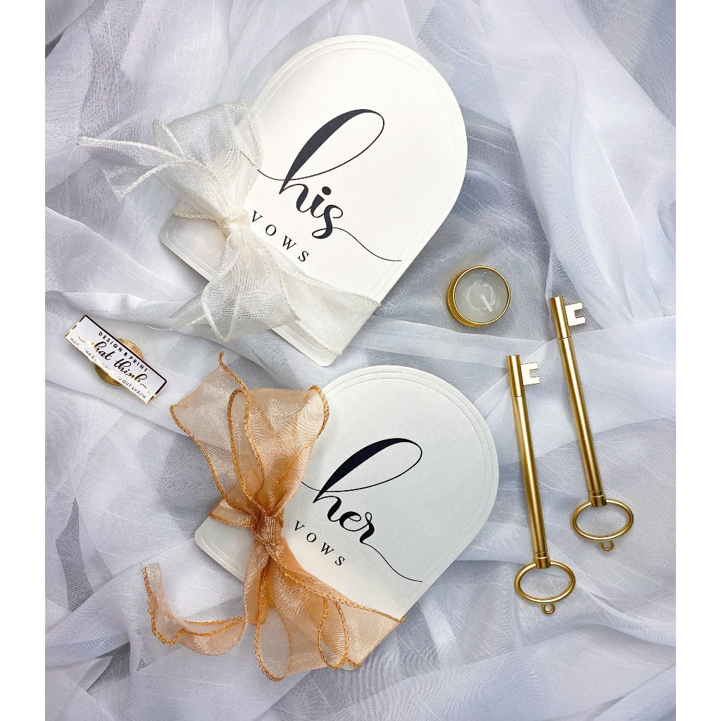 HIS VOWS CARD SET - HER VOWS • ROUND BOARD • NNT DESIGN [H03]