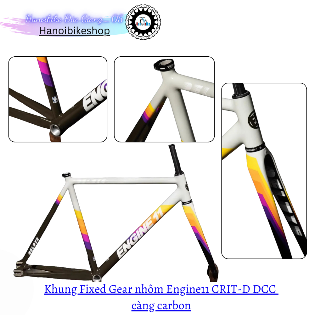 Engine11 CritD Deluxe โครงจักรยานอลูมิเนียม Fixed Gear พร้อมส้อมคาร์บอน - 53