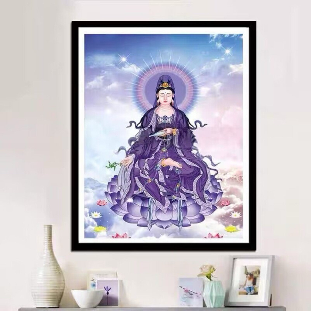 ภาพวาดปัก Avalokitesvara ขนาด 80x107cm 9ct