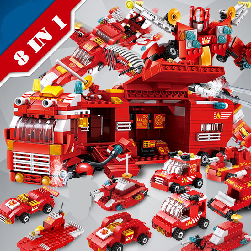 505 ชิ้น Swat Car - 27 รุ่น - รถตํารวจประกอบของเล่นชุด, Swat Car Airplane Robot Assembly