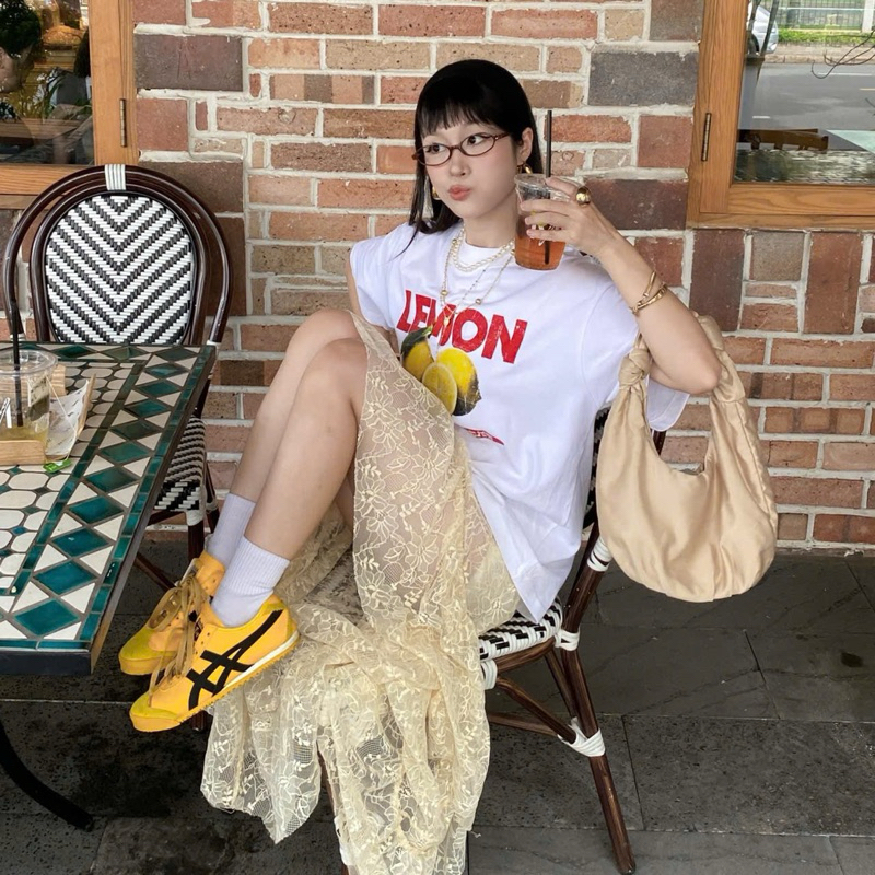 เสื้อยืด LEMON Form Boxy ผ้าฝ้ายคุณภาพสูง 100% ยืดหยุ่น ดูดซับเหงื่อ น้ําหนัก 250gsm Ta/Tb9002