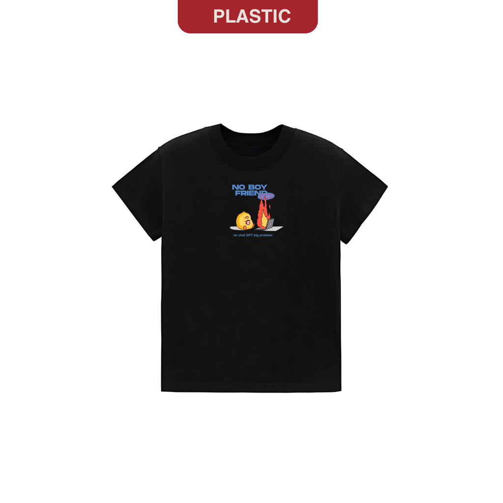 เสื้อยืด Babytee "ไม่มีแชท GPT" ผ้าคอตตอน 250gsm คุณภาพสูง ทรงเข้ารูป ฟอร์มหนา