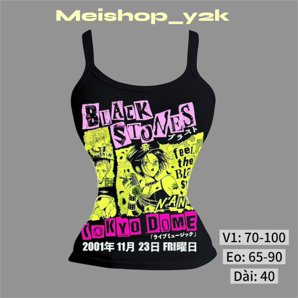 NANA BLACK STONE PRINTED 2-STRING SHIRT ถนน VIBE Y2K