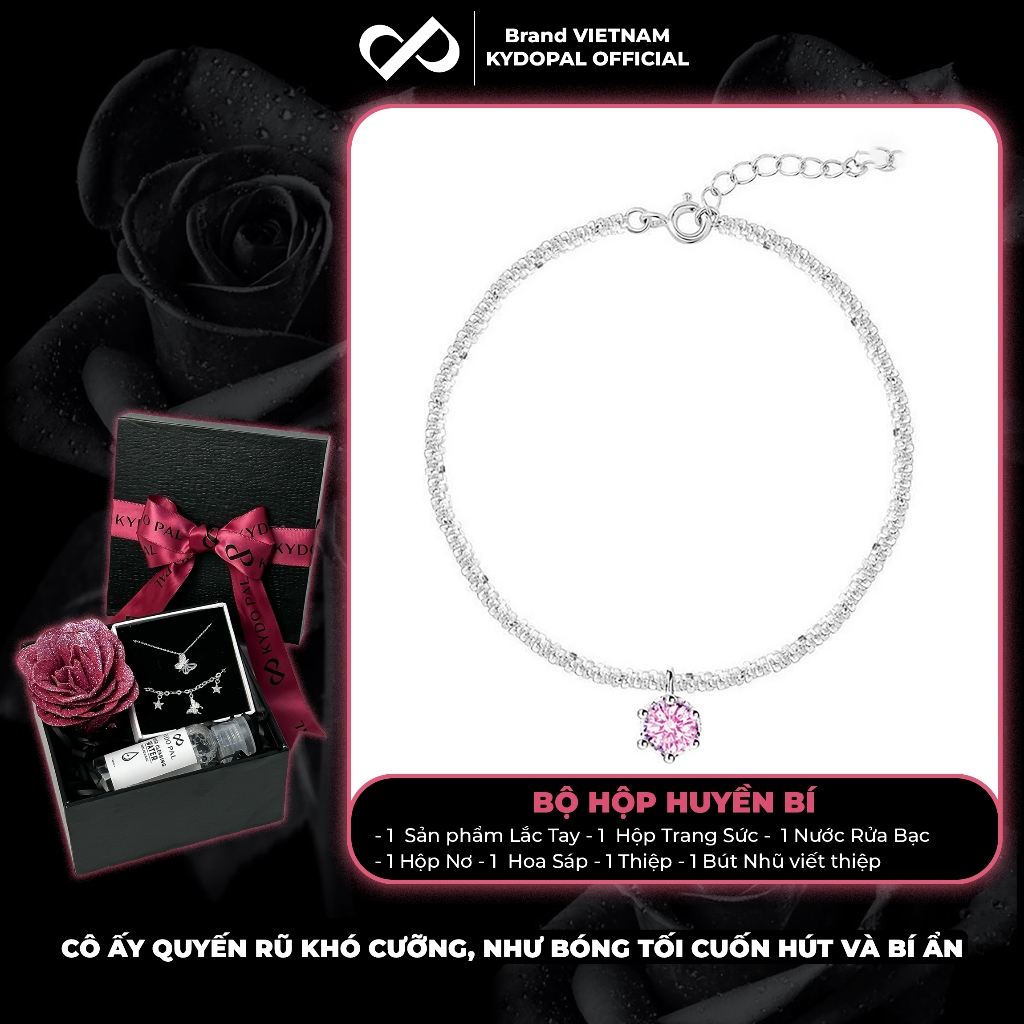 [HCM Fire Express] KYDOPAL สร้อยข้อมือเงินผู้หญิงพร้อมเข็มหิมะผสมชาร์มหินหลากสี เครื่องประดับผู้หญิง