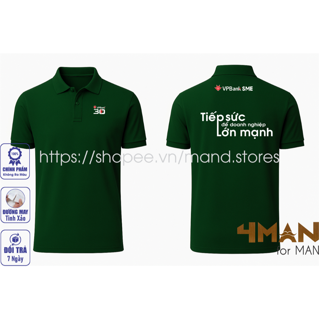 VPBank SME Polo T-shirt - Leading for a Big Business - ผ้าจระเข้ CVC Cool คุณภาพสูง - 4Man Store