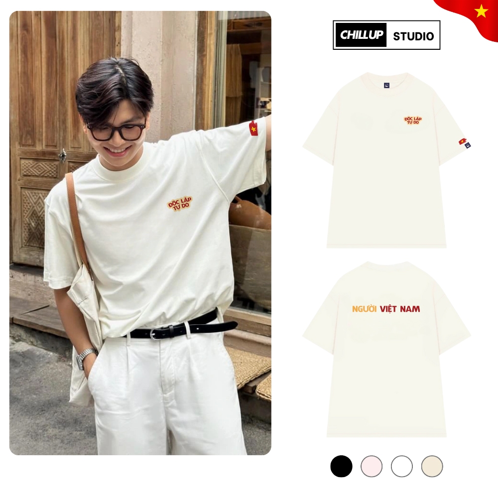 เสื้อยืด Oversize ChillUp Studio BST47 เวียดนามคนผ้าฝ้ายนุ่มสําหรับผู้ชายและผู้หญิงแขนหลวม Streetwea