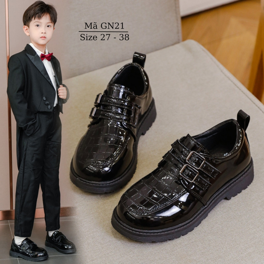 Elegant and Elegant Faux Crocodile Leather Boys Shoes Vinschool Uniform Childrens Western Shoes, ves