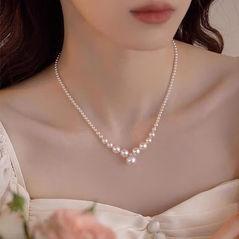 น่ารัก สร้อยคอมุกเทียมสําหรับผู้หญิง _รหัส 0189