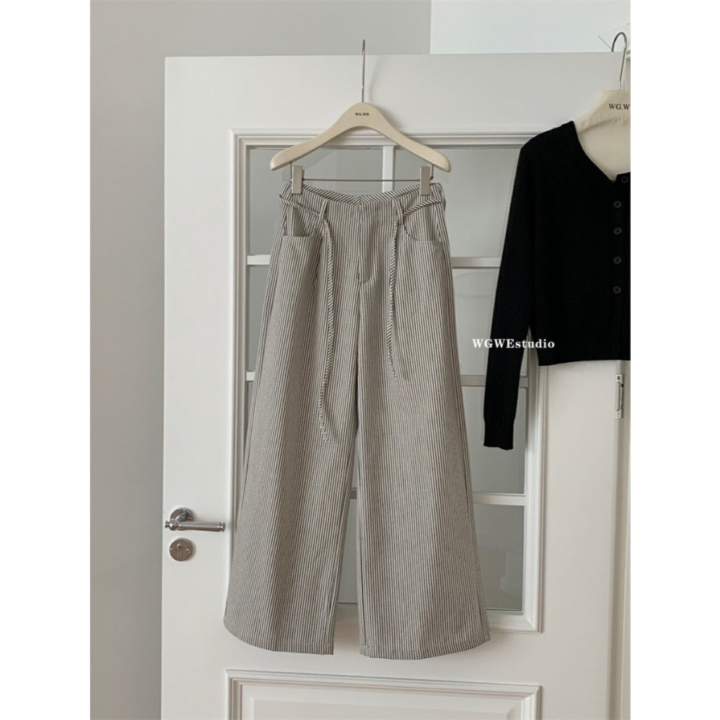 กางเกงขากว้างลายทาง Azura Studio wgwe