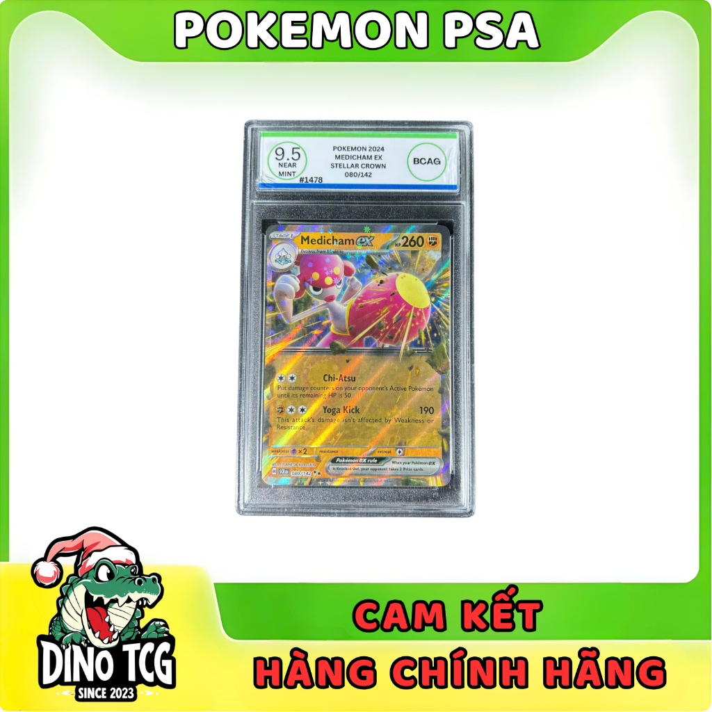 [POKEMON PSA ] MEDICHAM EX STELLAR CROWN POKEMON 2024 - BCAG 9.5