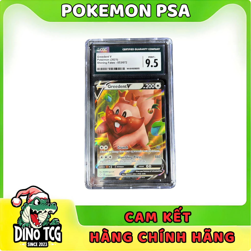 [POKEMON PSA ] GREEDENT V SHINING FATES - 053/072 POKEMON 2021 - CGC 9.5