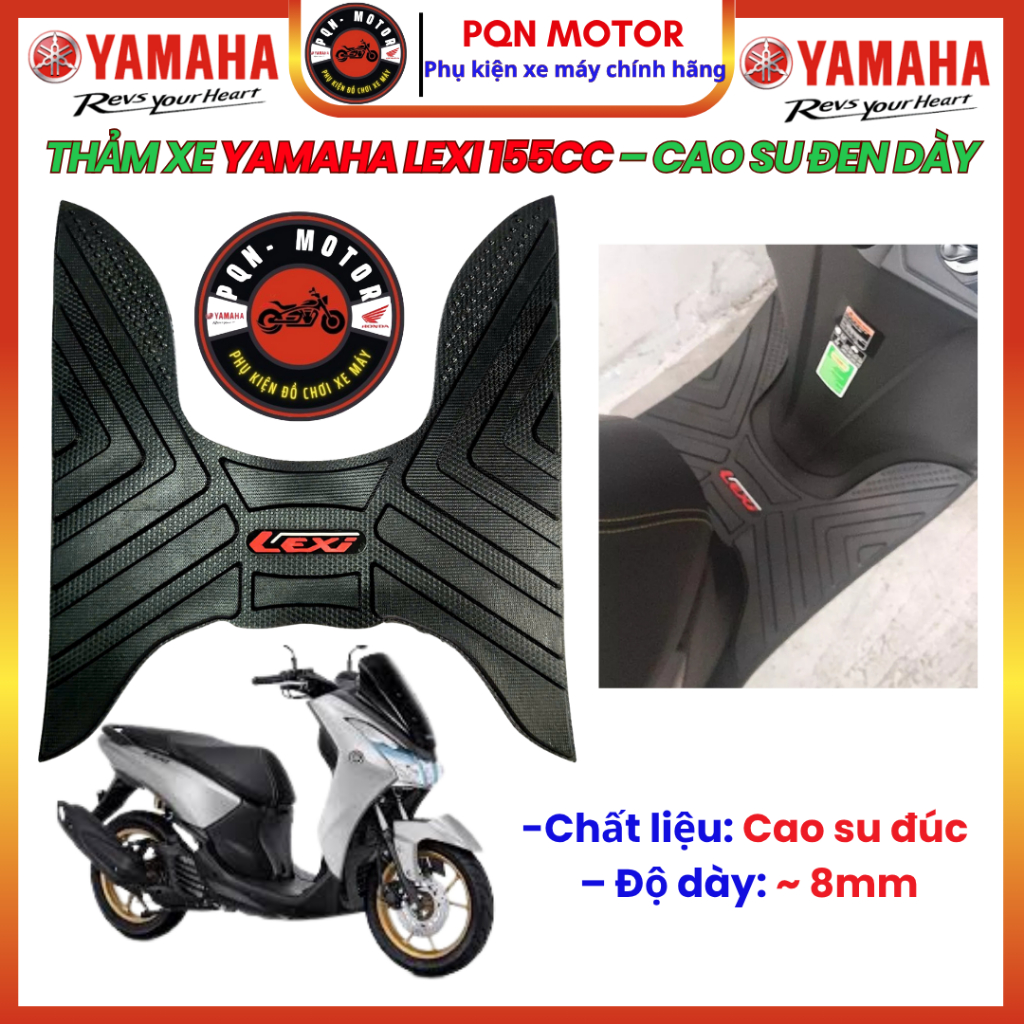 พรมปูพื้น เสื่อเท้า สําหรับ ยามาฮ่า เล็กซี่ 155ซีซี – ยางหนาสีดํา กันลื่น กะทัดรัด ทําความสะอาดง่าย