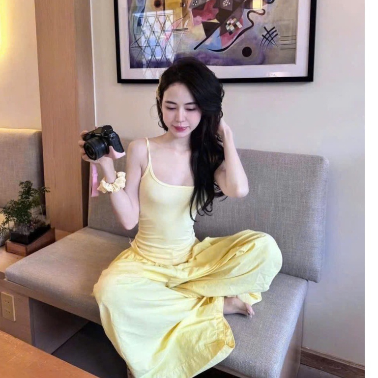 YUKSTORE-ste buzzard วุ้นเส้นสองสายสีเหลืองสีดําสีเทากางเกงลมผ้าฝ้ายทําเอง