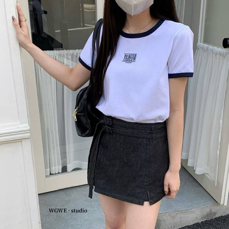 [WGWE] กางเกงกระโปรงยีนส์ wg.we ย้อนยุค- E1019