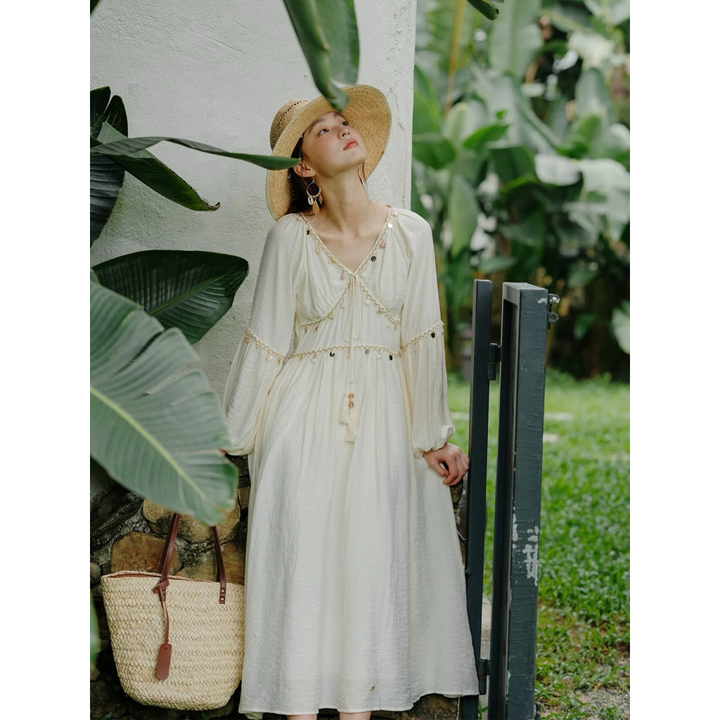 [รุ่นใหม่]Bohemian Muse Dress Vintage Style Womens Travel Fashion 2025