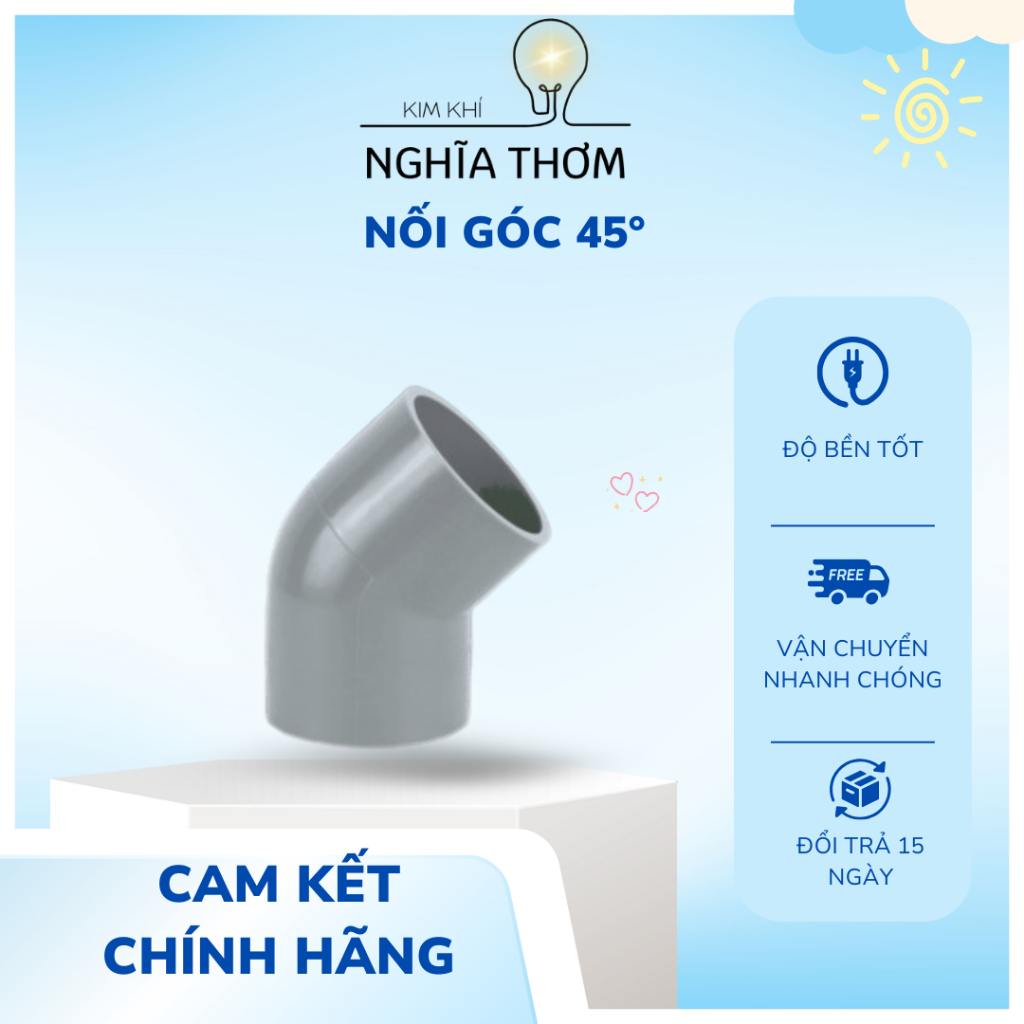 ขั้วต่อมุม Tien Phong 45o – uPVC PN10 & PPR Heat – Ph 21 | 27 | 34 | 20 | 25 | 32 – ของแท้ ทนแรงดัน 