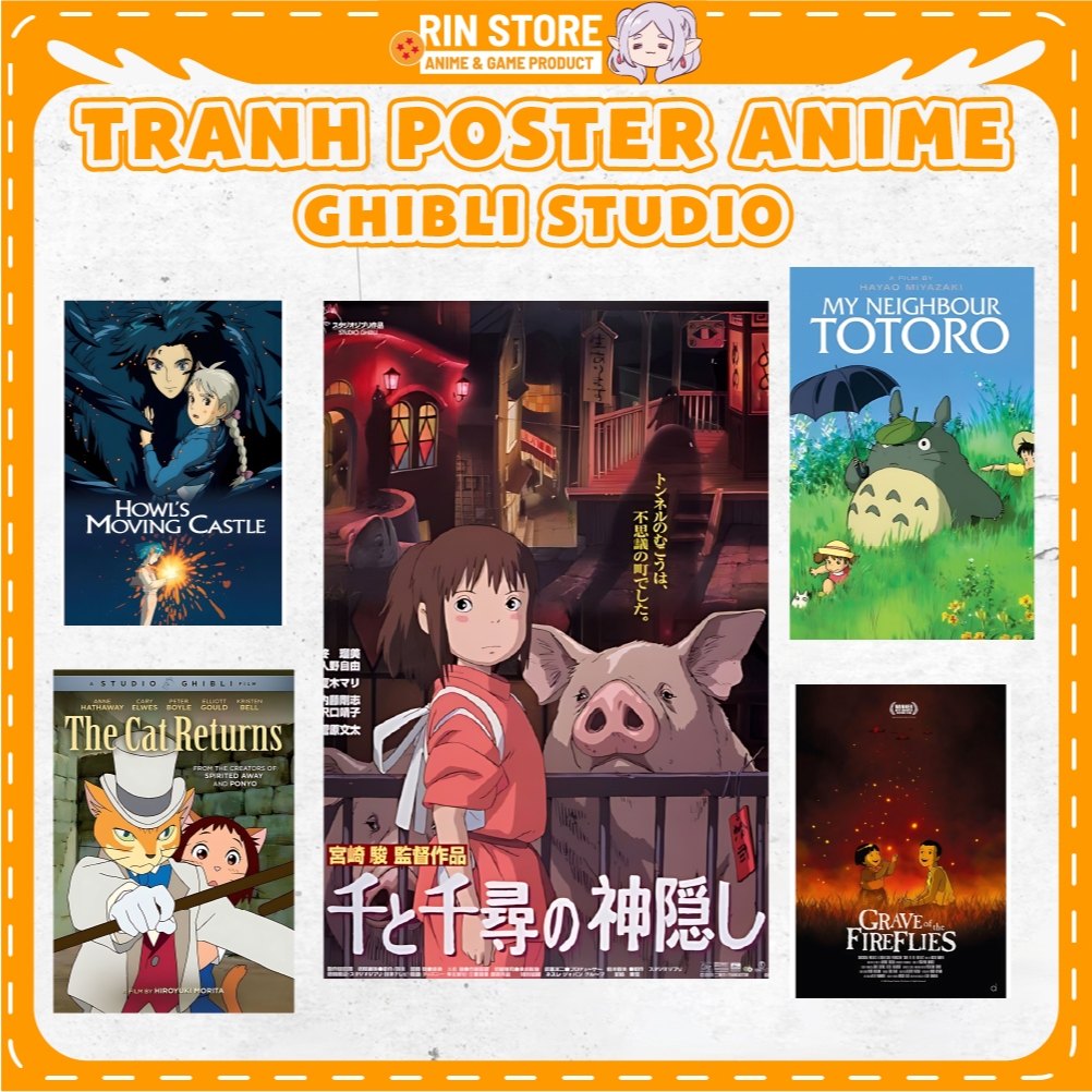 Ghibli Studio โปสเตอร์อนิเมะ ภาพวาดติดผนัง ขนาด 29x21 ซม. ตกแต่งห้อง