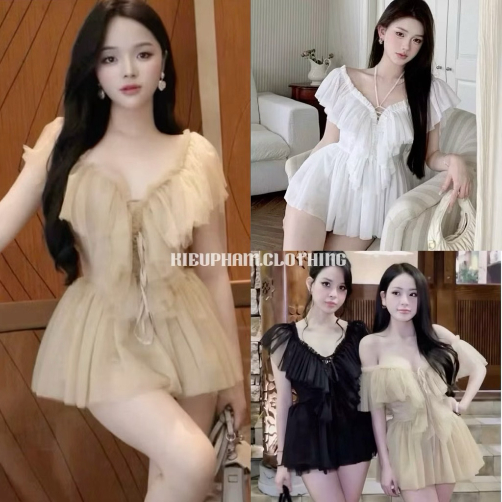 Fairy Tail Mesh Lace-Up Top Set with Chic Sexy Umi Shorts Kieupham.shop