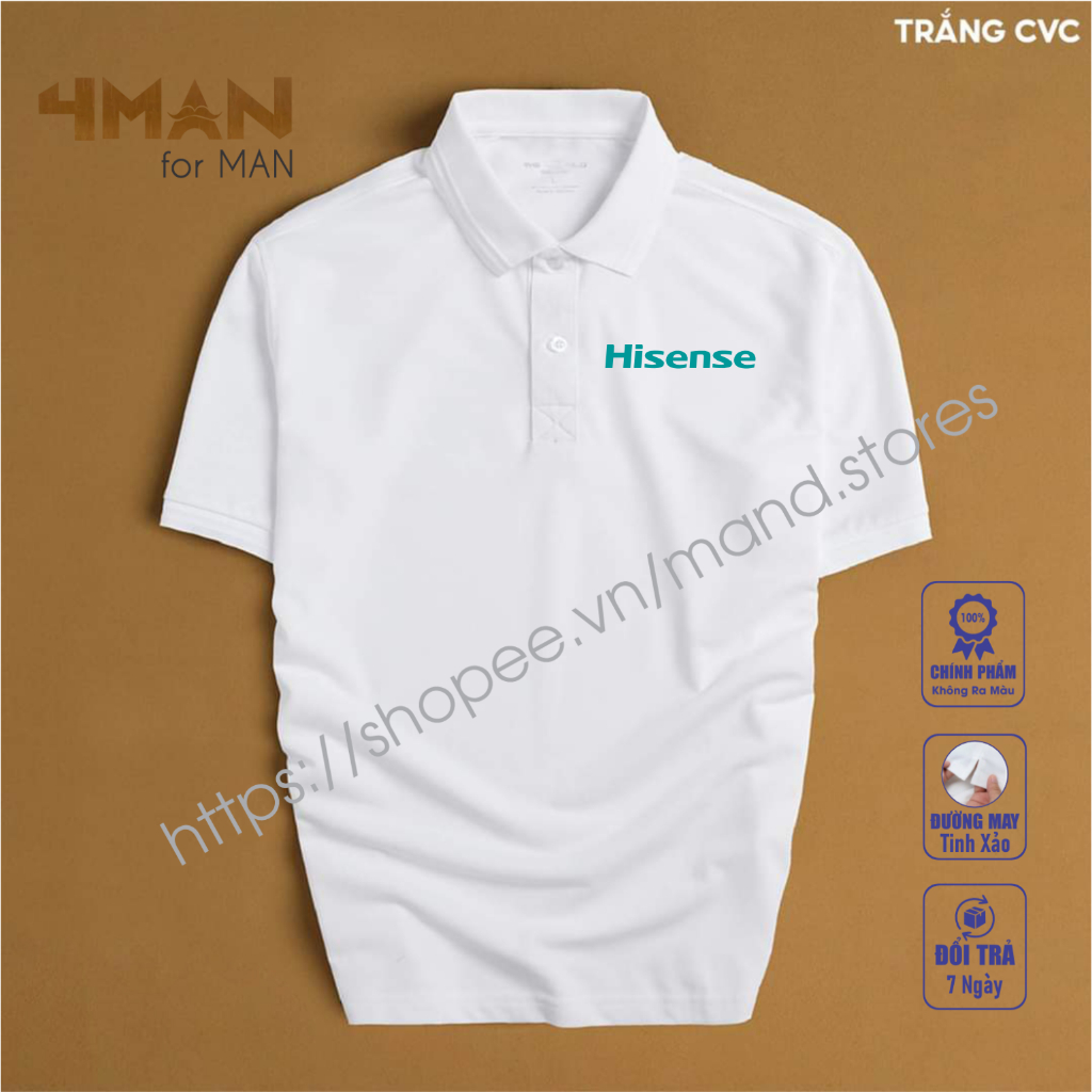 เสื้อยืดโปโล Hisense Electronics - เสื้อยืด CVC Crocodile หนา ลื่น เย็นสบาย ทนทาน - ต่อต้านริ้วรอย - 4Man Store